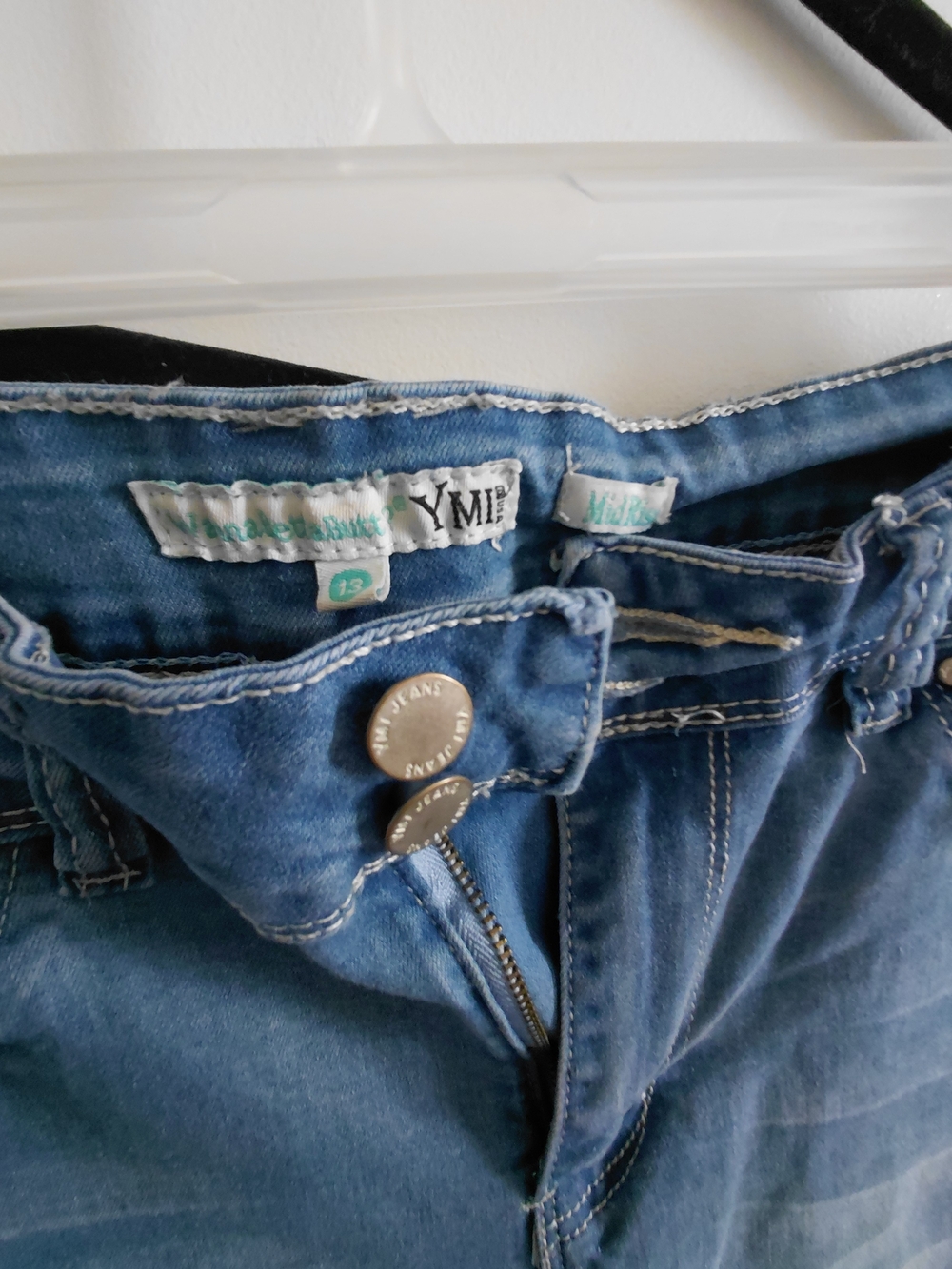 YMI Mid Rise Light Blue Skinny Jeans Size 13